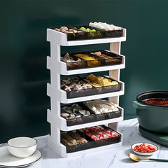 3-Tier Detachable Plastic Kitchen Shelf w/ Dividers