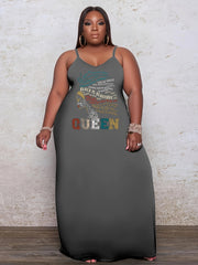 Women's Casual Summer Dress Figure Print V Neck Cami Dress