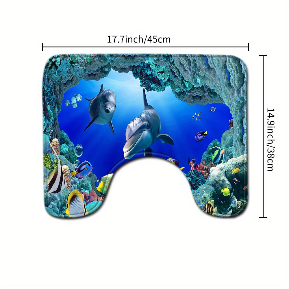 The Ocean Dolphins Waterproof Shower Curtain And Blanket Set