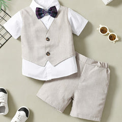 Boys Gentleman Outfit Shirt & Shorts Set Kids Clothes