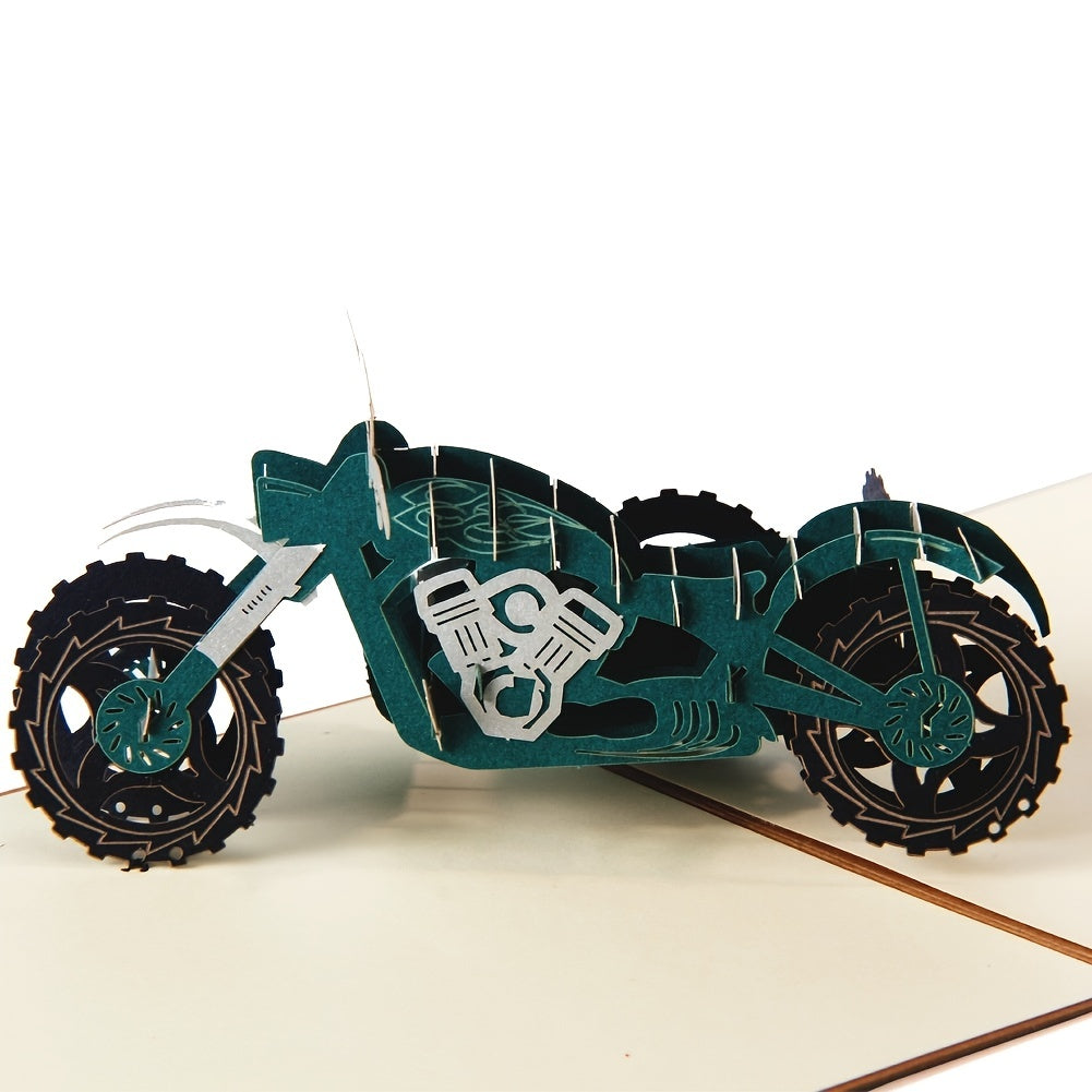 Unique Motorcycle 3D Pop Up Card for Dad Men Students