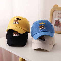Kids Cartoon Puppy Embroidery Baseball Cap Sun Protection Sunshade Ha