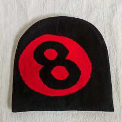 Block Number Jacquard Beanie Hip Hop Skull Cap Warm Knit Hat