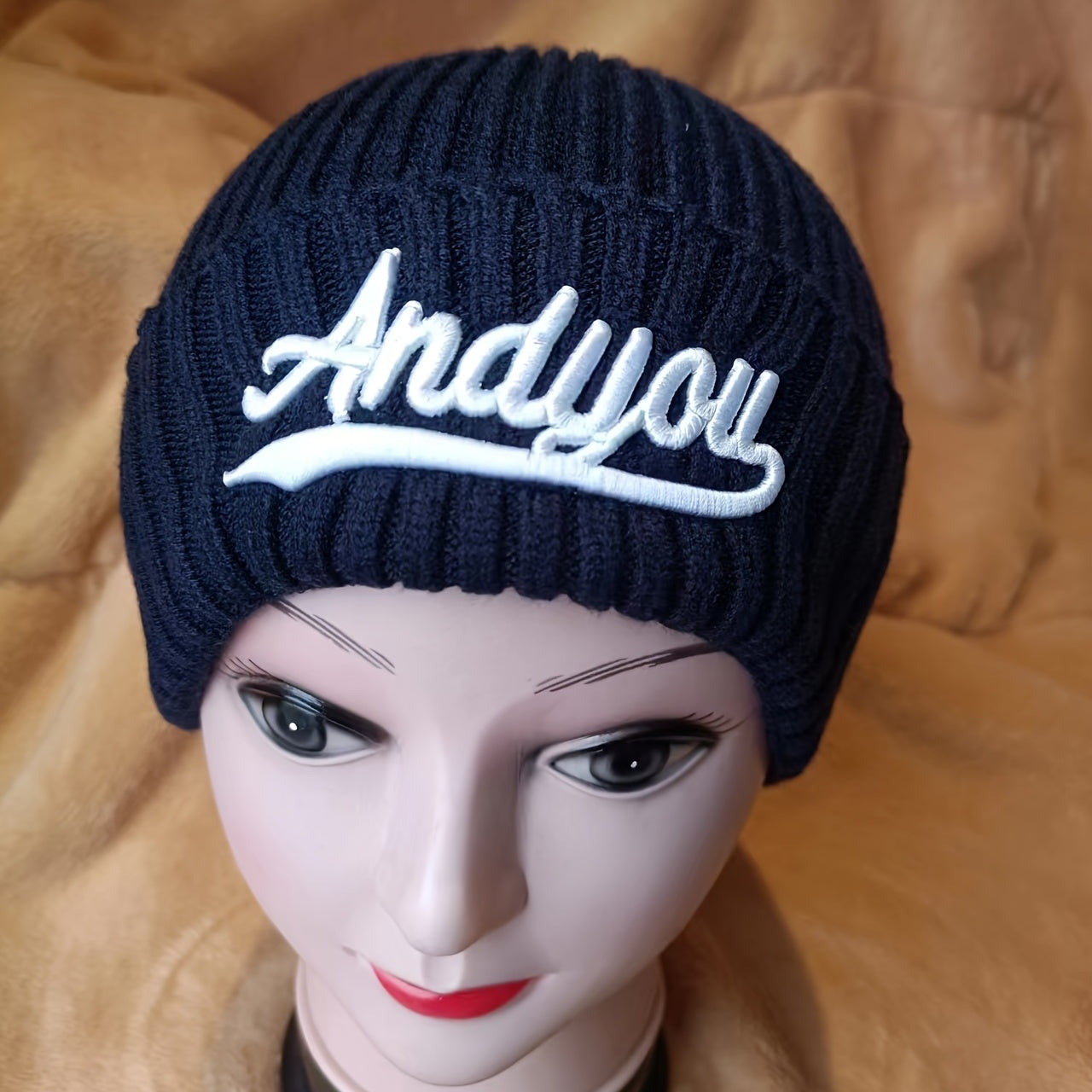 Letter Embroidered Wool Hat Size 22 8 6 22inch