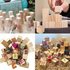 4 Inch Wooden Blocks 6 Colors Sturdy Building Blocks Play & Decor