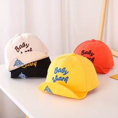 Shark Baby Embroidered Soft Brim Duck Tongue Cap