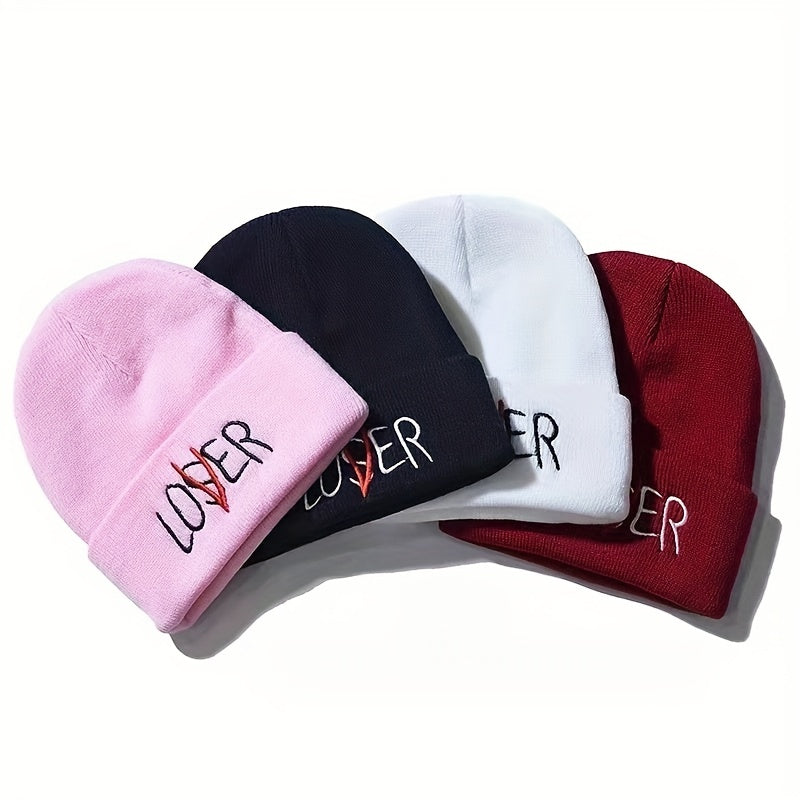 Unisex Couple Knit Hat LOSER Embroidery Skull Cap Warm Ski Hats