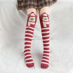 Girl's Bowknot Animal Pattern Knee High Socks