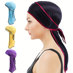 Unisex Satin Breathable Bandana Hat Silky Durag Do Doo Du Rag Headwrap