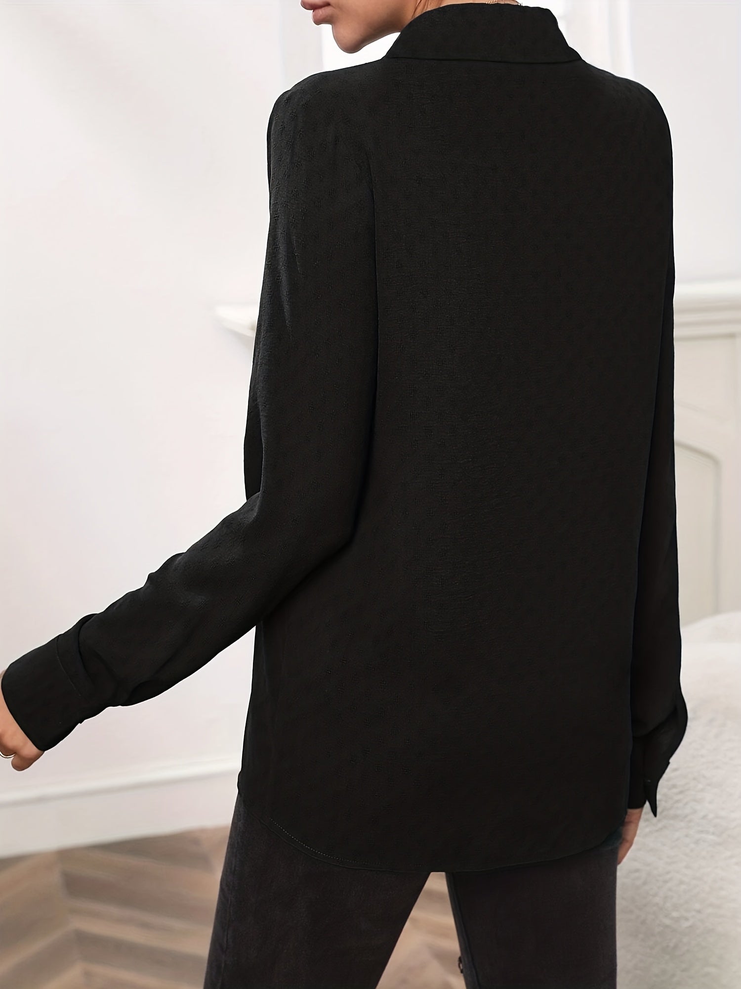 Jacquard Button-Up Collar Shirt