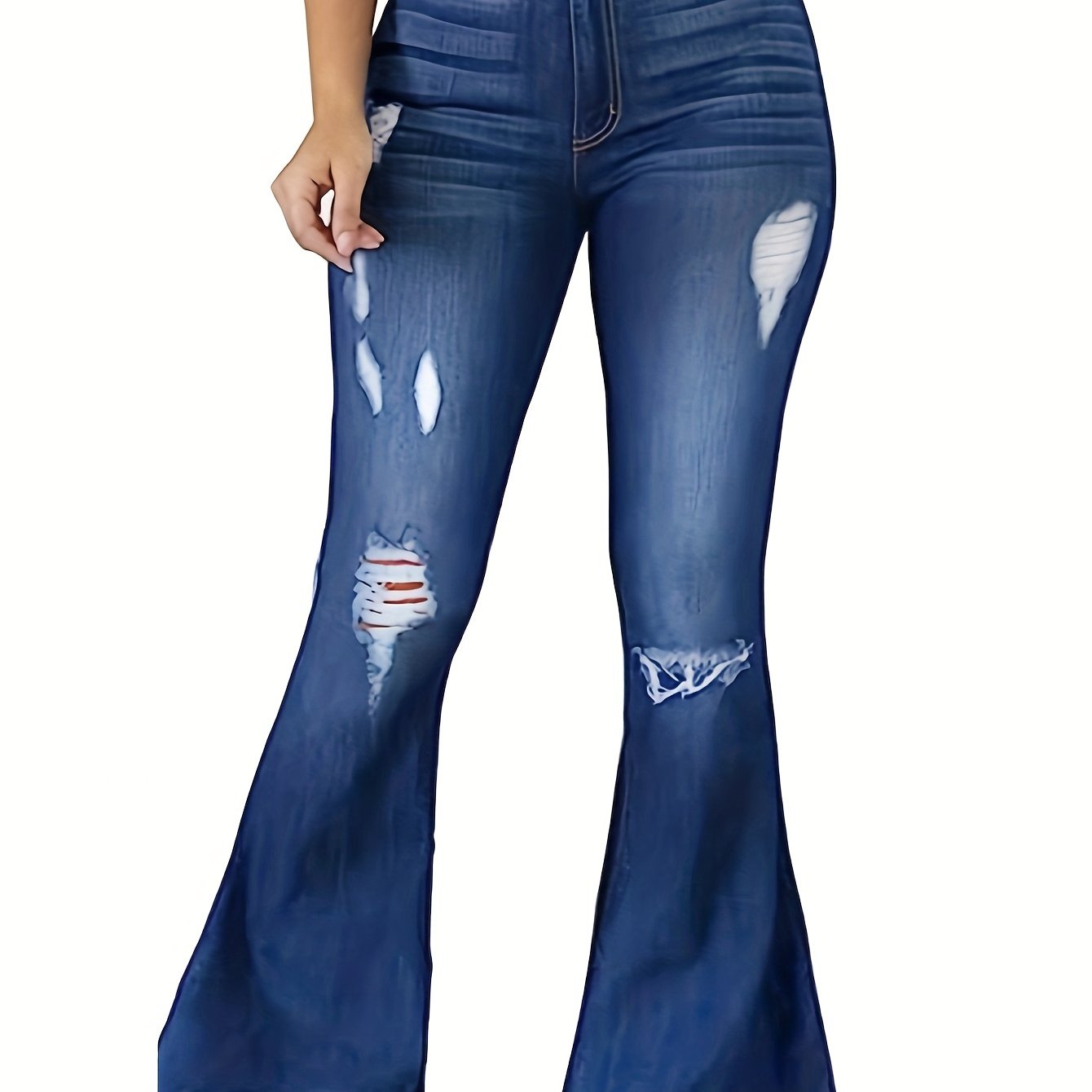 Women's High Rise Stretch Skinny Flared Jeans