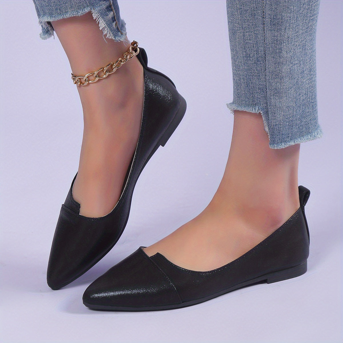 Women's Pointed Toe Ballet Flats Soft Sole Non Slip Shoes