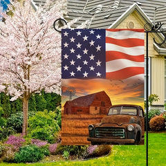 Ladybug Car Rice Field Garden Flag 30 x 45 cm