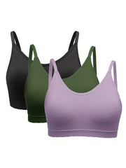 3 Pack Plus Size Seamless Sports Bra Set
