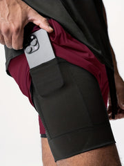 Men's 2-Layer Gym Running Shorts with Pockets Quick Dry Workout Shorts