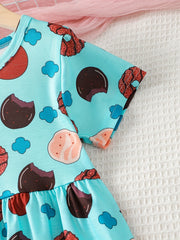 Baby Girls Cookie Graphic Print Dress