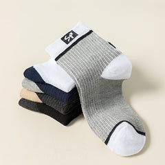 Men's Block Crew Socks Breathable Comfy Casual Unisex Socks
