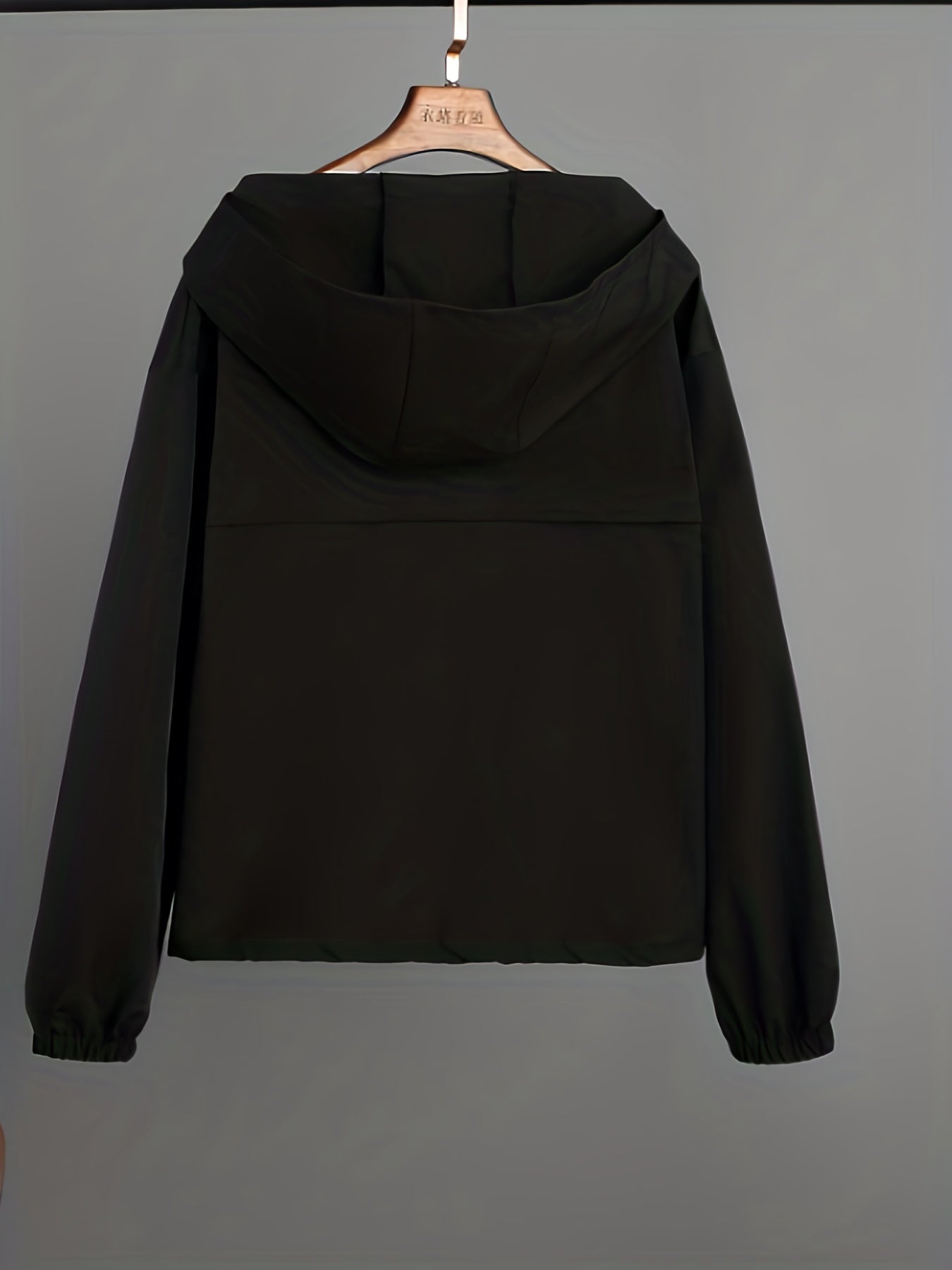Casual Solid Zip Hooded Jacket with Flap Pockets