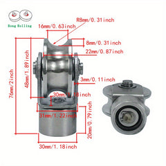 2pcs 304 Stainless Steel Sliding Gate Roller U Groove 16mm Universal Wheel