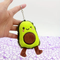 Cartoon Fruit Plush Keychain Strawberry Watermelon Carrot Charm Gift Pendant