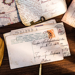 30 Retro Postcards with Hemp Rope