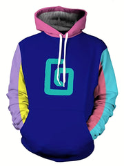 Starry Sky Planet Print Hoodie Men Drawstring Pullover
