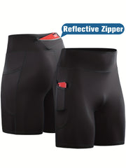 Men's Compression Shorts with Zipper Pocket Quick Dry Base Layer Sportswear