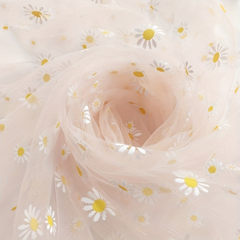 Daisy Print Scarf Thin Breathable Loof Scarf Gauze Neck Gaiter