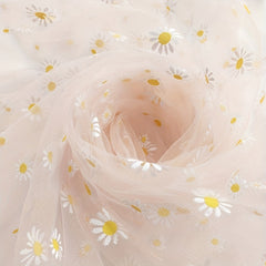 Daisy Print Scarf Thin Breathable Loof Scarf Gauze Neck Gaiter