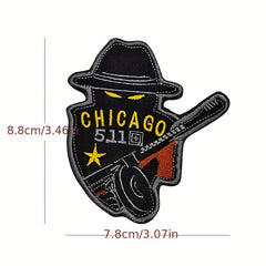 Cartoon Skull Head Embroidered Patch Hook & Loop Emblem