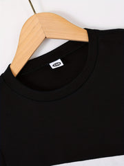 Boy's 2pcs Block Stitching T shirt & Sweatpants Set