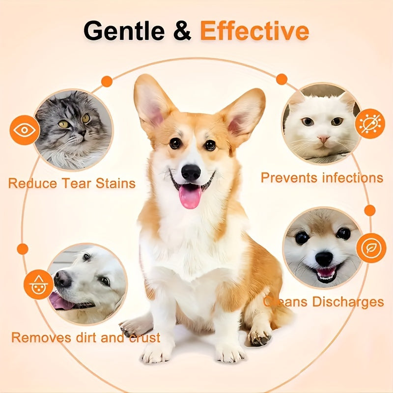 120 Tablets Pet Tear Marks Wipes for Cats and Dogs