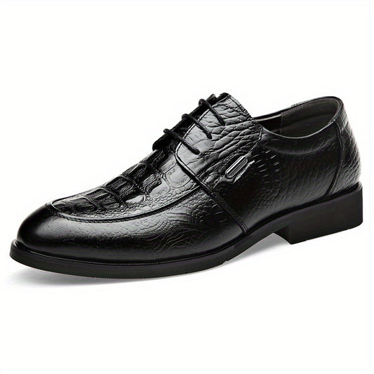 Men's Crocodile Embossed Oxford Shoes for Wedding Business