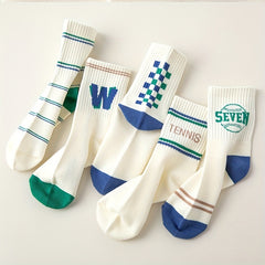 5 Pairs Boys Kids Sports Crew Socks Warm for Autumn Winter