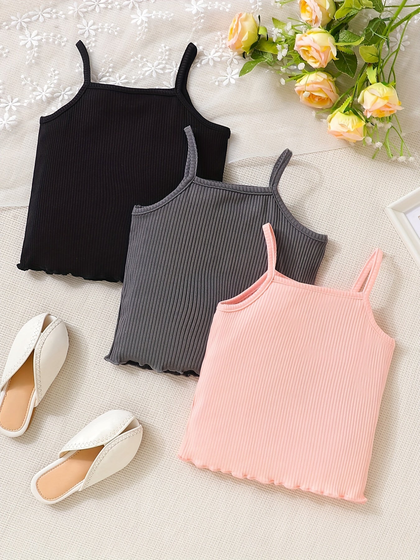 Girl's Cami Crop Tops Sleeveless Vests Set