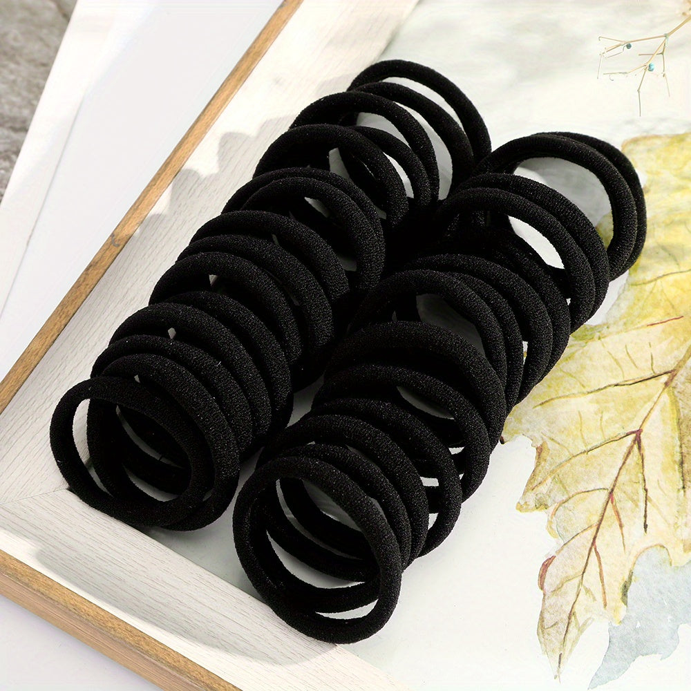 50pcs Colorful Cartoon Elastic Hair Ties - Fun Hair Accessories for Girls