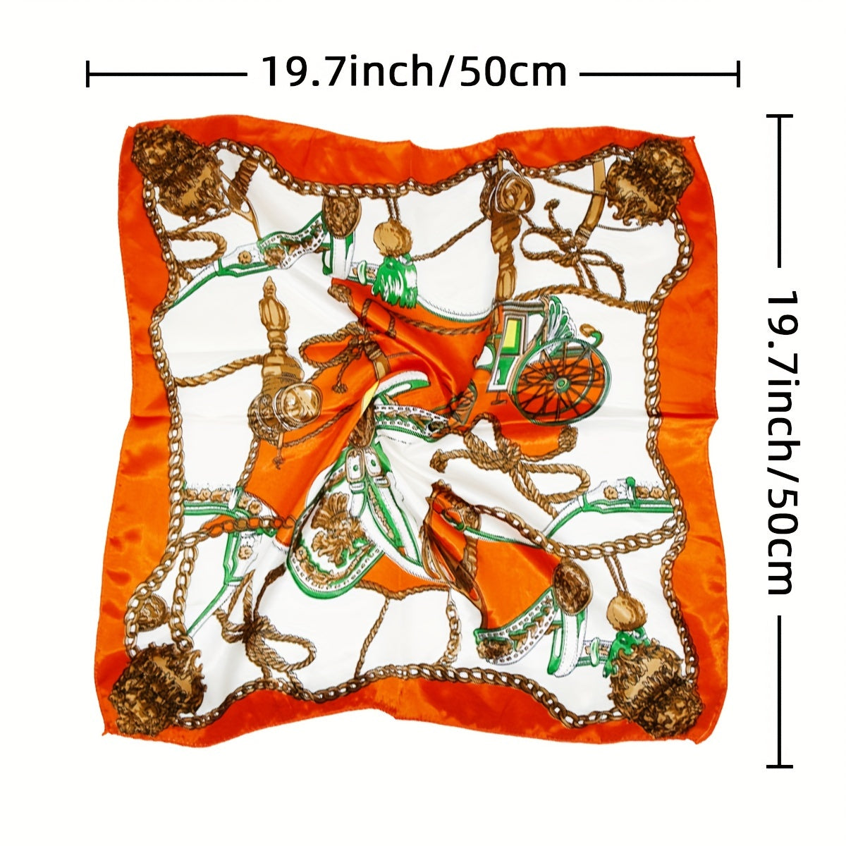 Flower Print Square Scarf Satin Bandana Women Silk Head Wrap