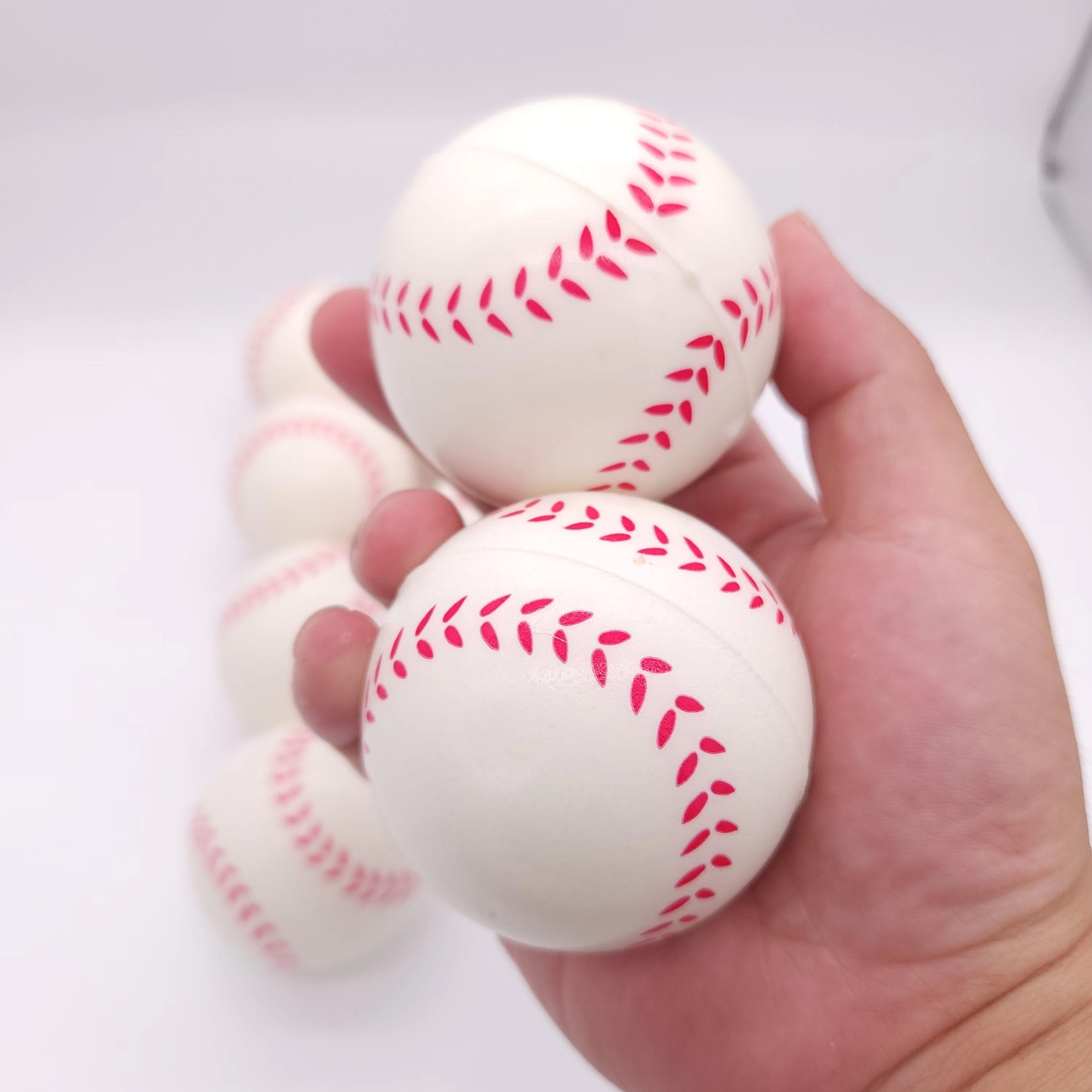 12pcs PU Foaming Sponge Ball Baseball Stretch Squeeze Toy Decompression