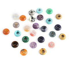 50pcs Natural Stone Big Hole Beads, Random Colour