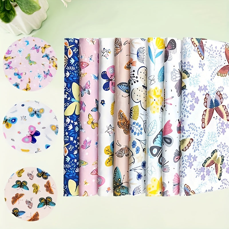 8pcs Cotton Precut Quilting Fabric Squares DIY Sewing Scrapbooking