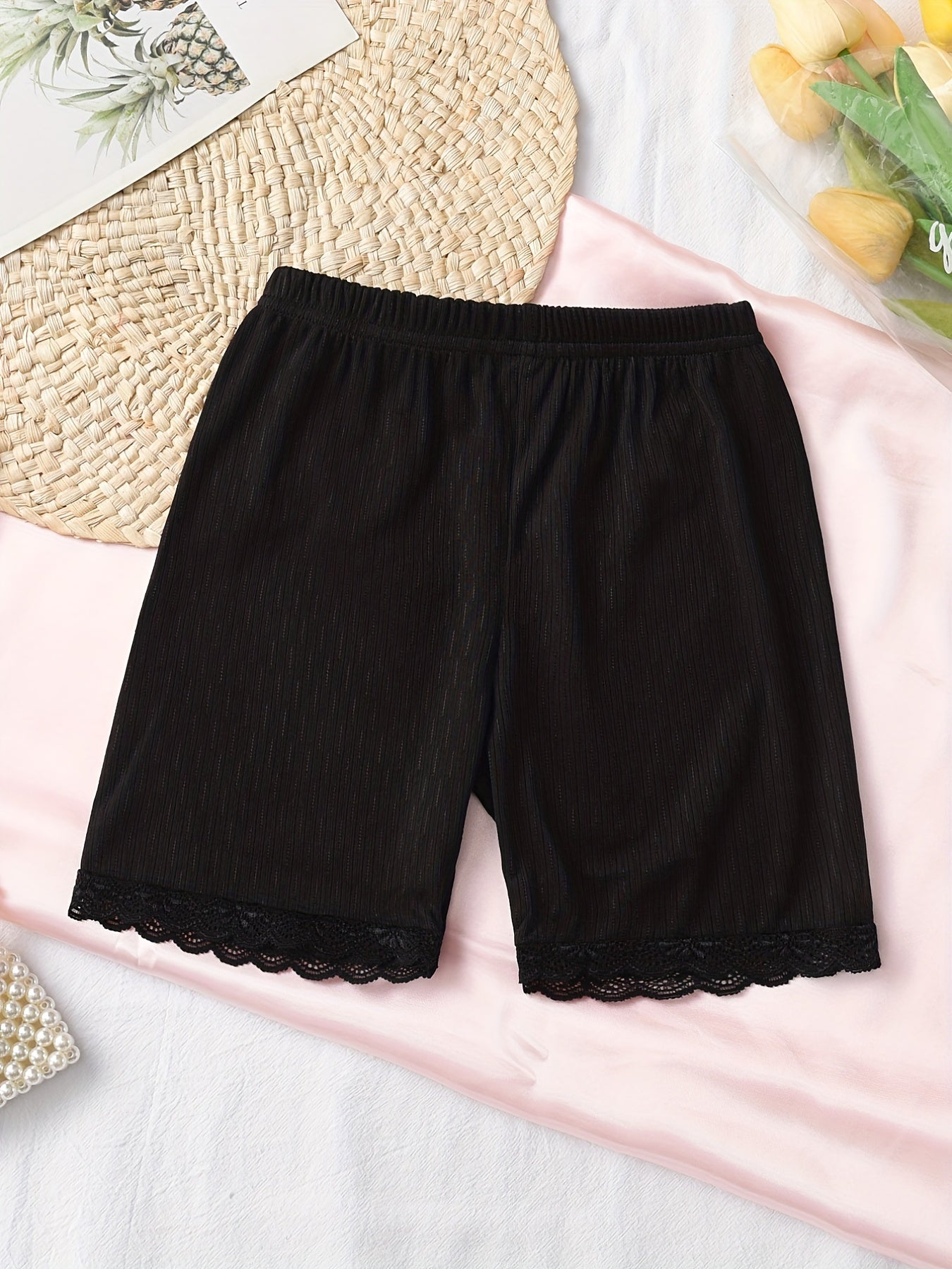 Floral Edges Lounge Shorts Soft Pajamas for Summer