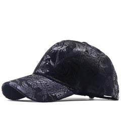 Vintage Print Baseball Cap Cotton Adjustable Sunscreen Sports Hat