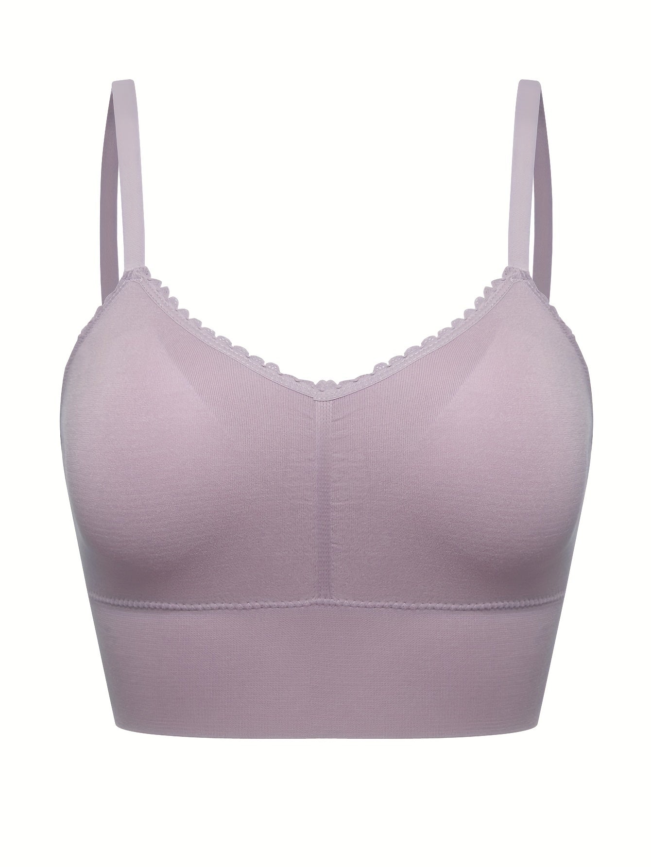 Ruched Scallop Trim Seamless Bralette