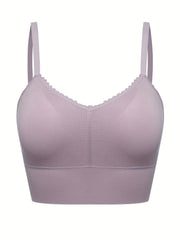 Ruched Scallop Trim Seamless Bralette
