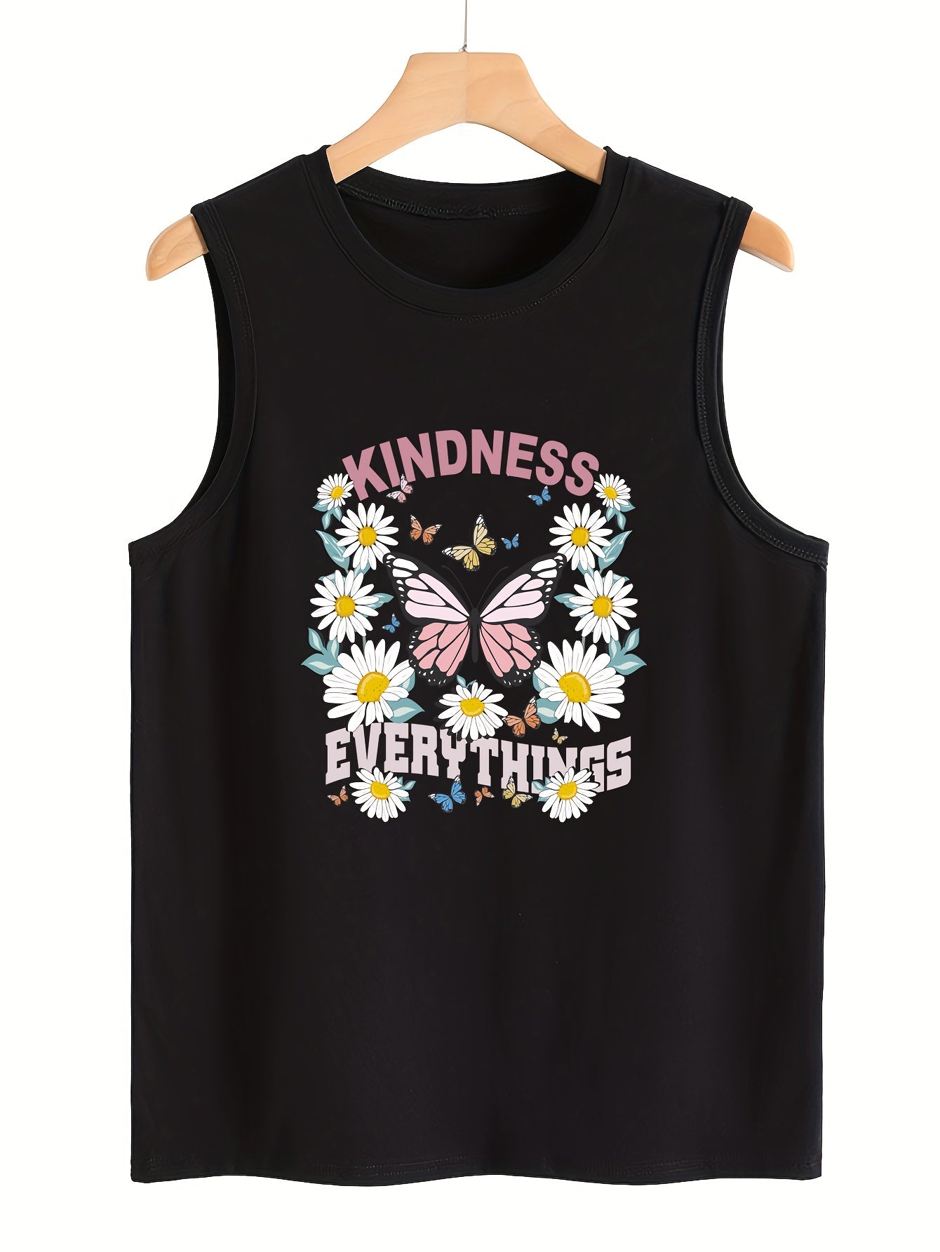 Butterfly & Floral Pattern Sports Vest Sleeveless Top