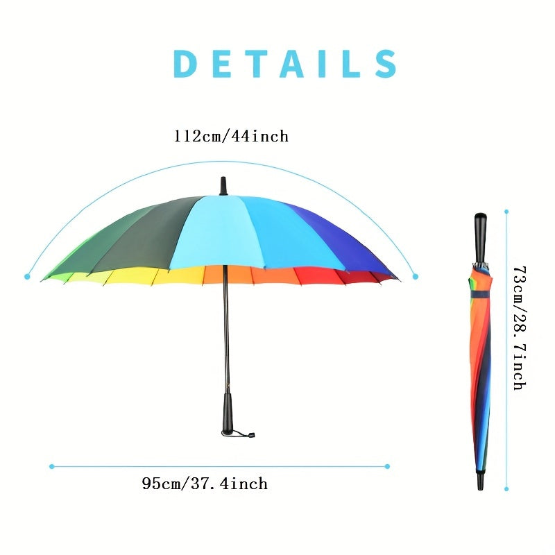 Compact Automatic Rainbow Umbrella Rain Or Shine Dual use Umbrella