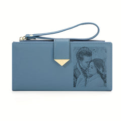 Personalized Photos Wallet Large Capacity Clasp Clutch Bag Bifold Wallet