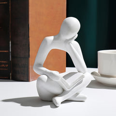 Abstract Character Reading Book Art Decoration