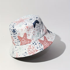 Starfish Print Bucket Hat Cartoon Casual Basin Hat Lightweight
