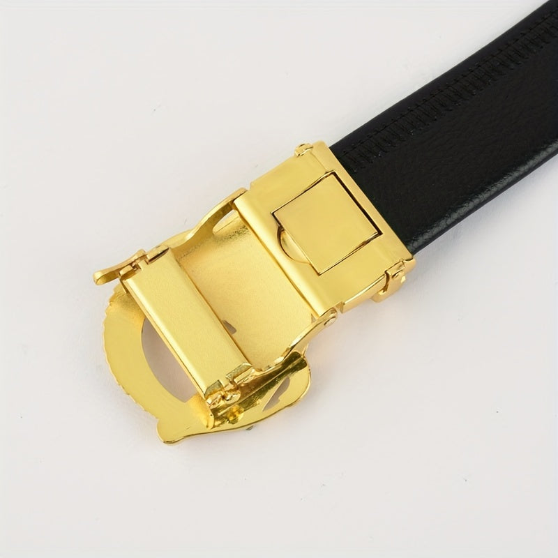 Men's Automatic Buckle Gemstone Belt with Artificial Diamonds